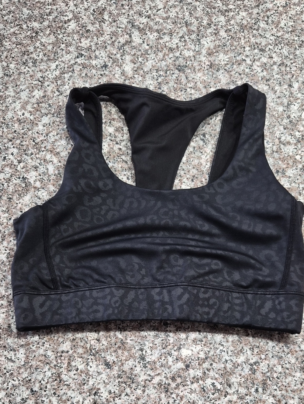 KIAVA Black Leopard-Print Racerback Sports Bra